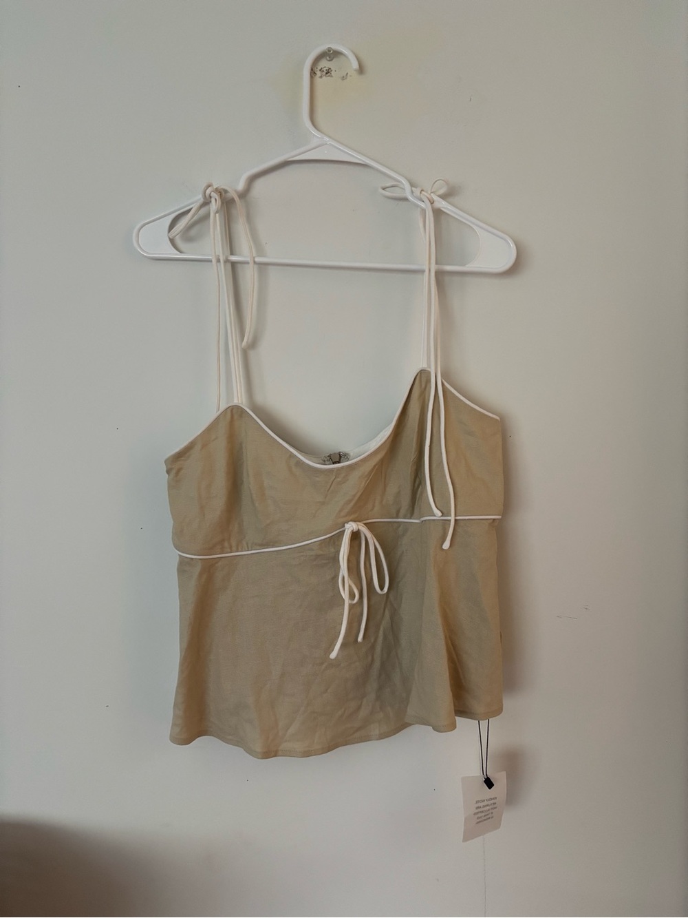brand new! majorelle lucy top in cream, neutral beige tie strap flowy tank top🤍